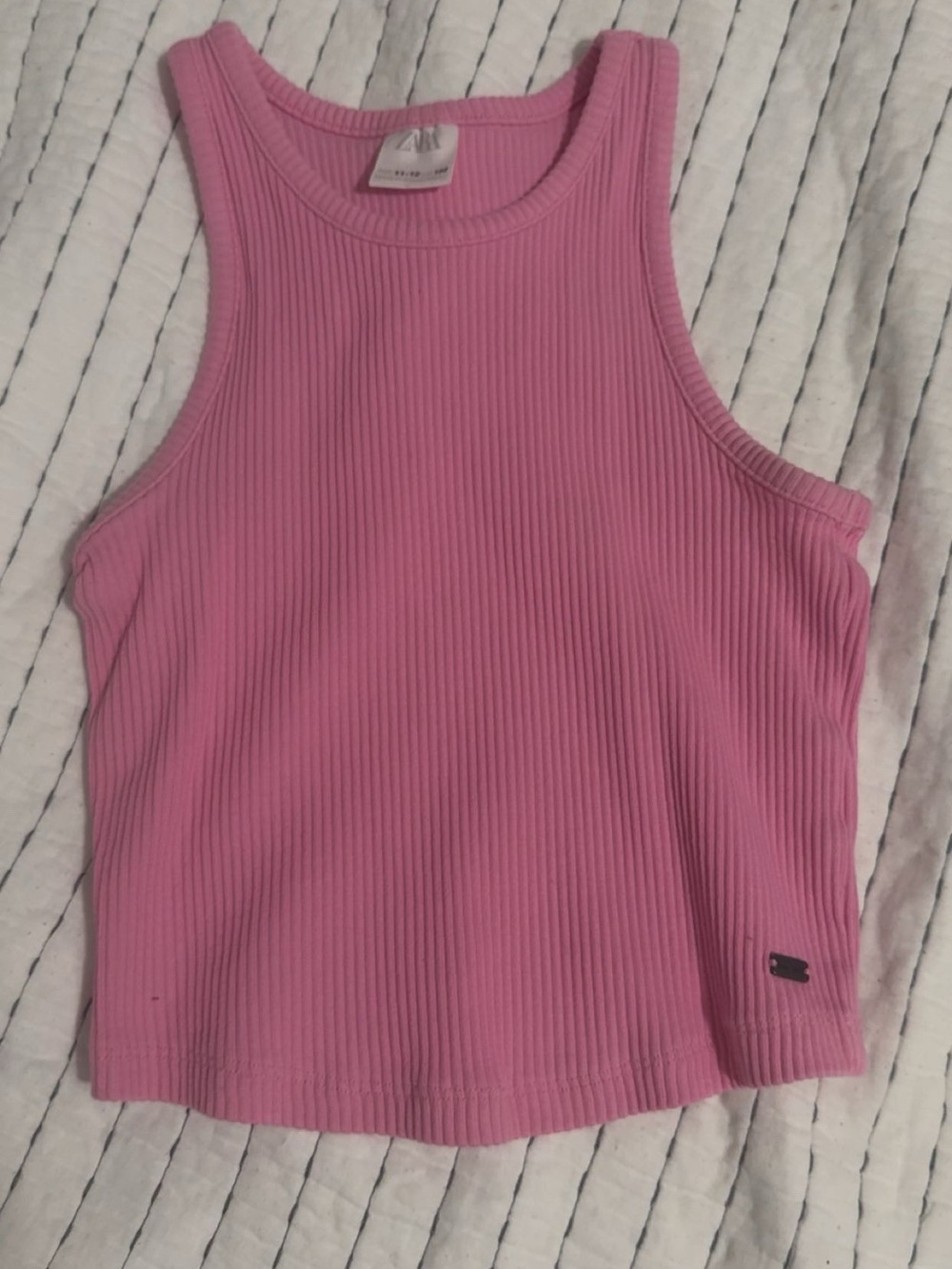 Zara Ribbed Pink Cropped Tank Top